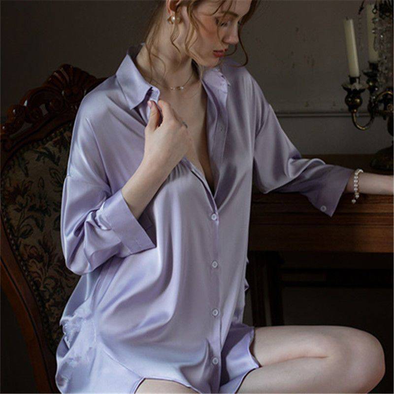 The Silk Night Shirt Dress