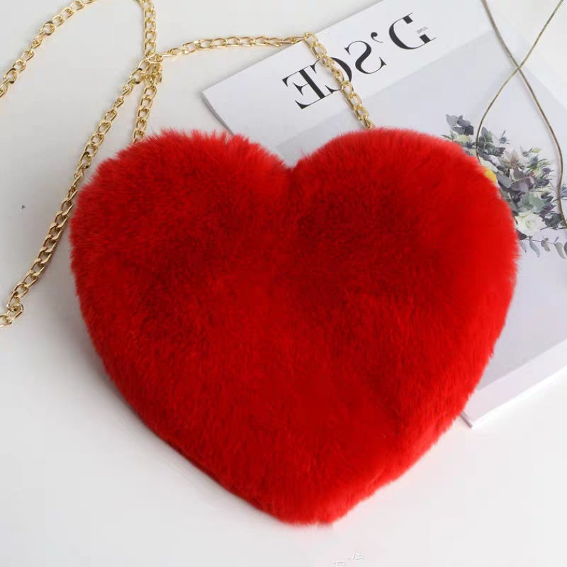 The Heart-Plush Chain Purse