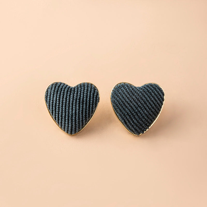 The Houndstooth Big Heart Earrings