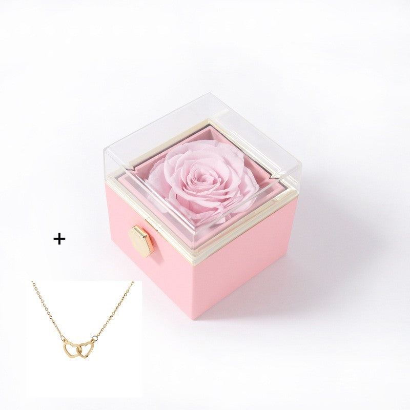 The Valentines Rose Gift Box w/ Necklace Set