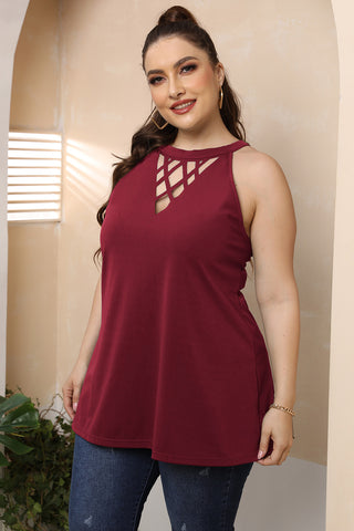 The Rina Plus Size Halter Neck Blouse