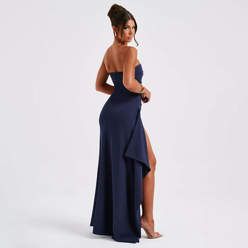 The Stephanie Strapless Split Long Dress