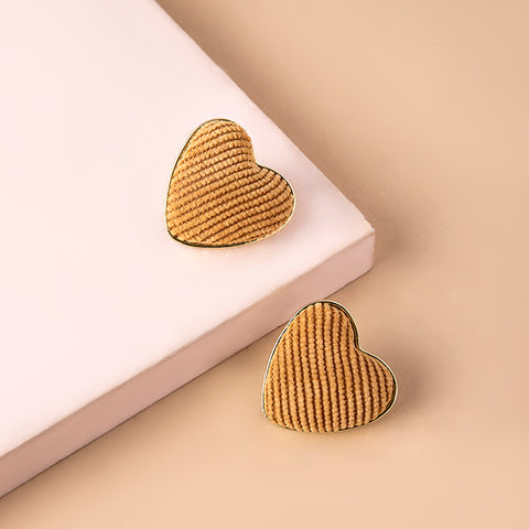 The Houndstooth Big Heart Earrings