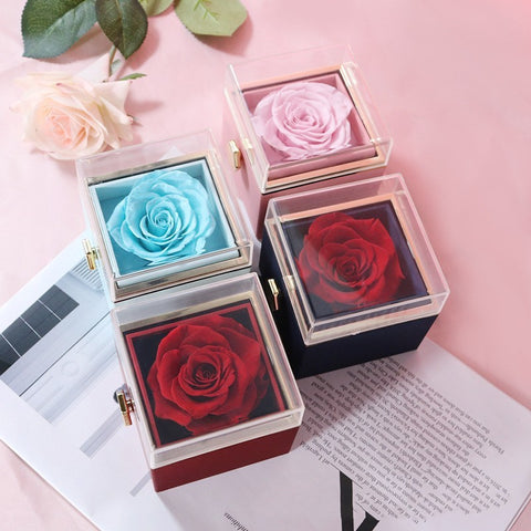 The Valentines Rose Gift Box w/ Necklace Set