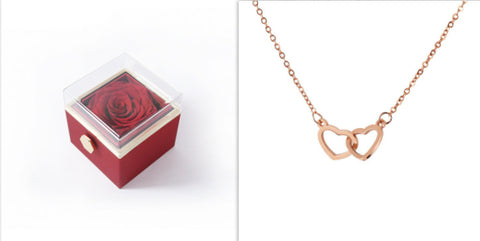 The Valentines Rose Gift Box w/ Necklace Set