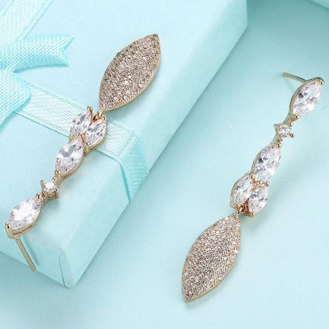 Austrian Crystal Pear Earrings 18K