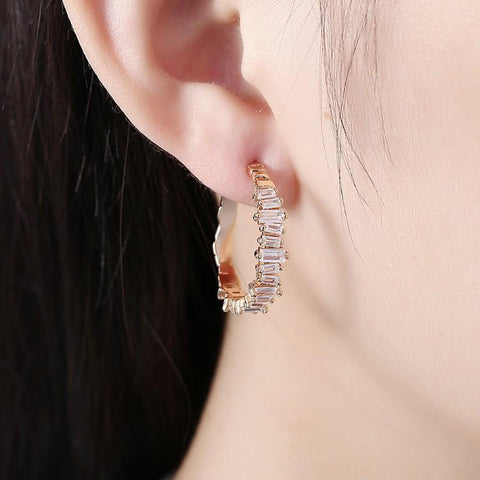 Italian Crystal Dust Earrings 18K Gold