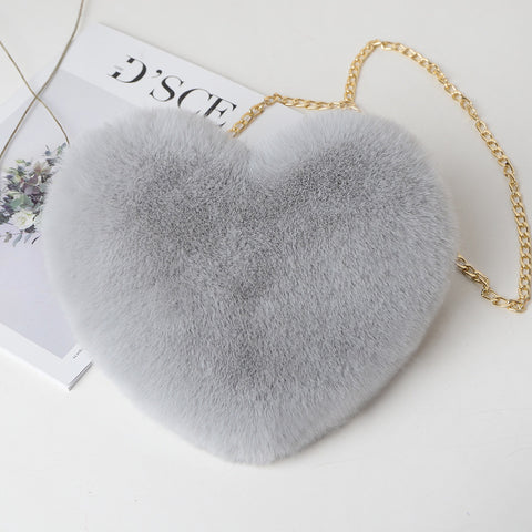 The Heart-Plush Chain Purse