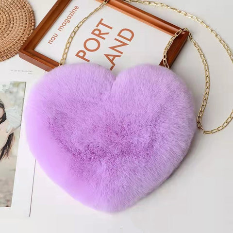 The Heart-Plush Chain Purse