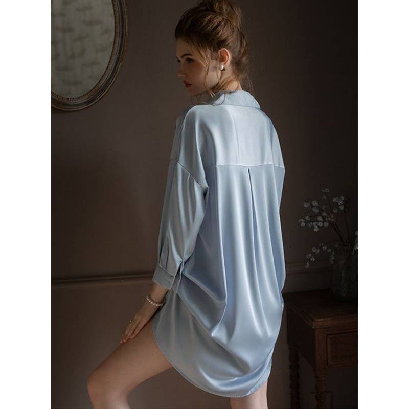 The Silk Night Shirt Dress