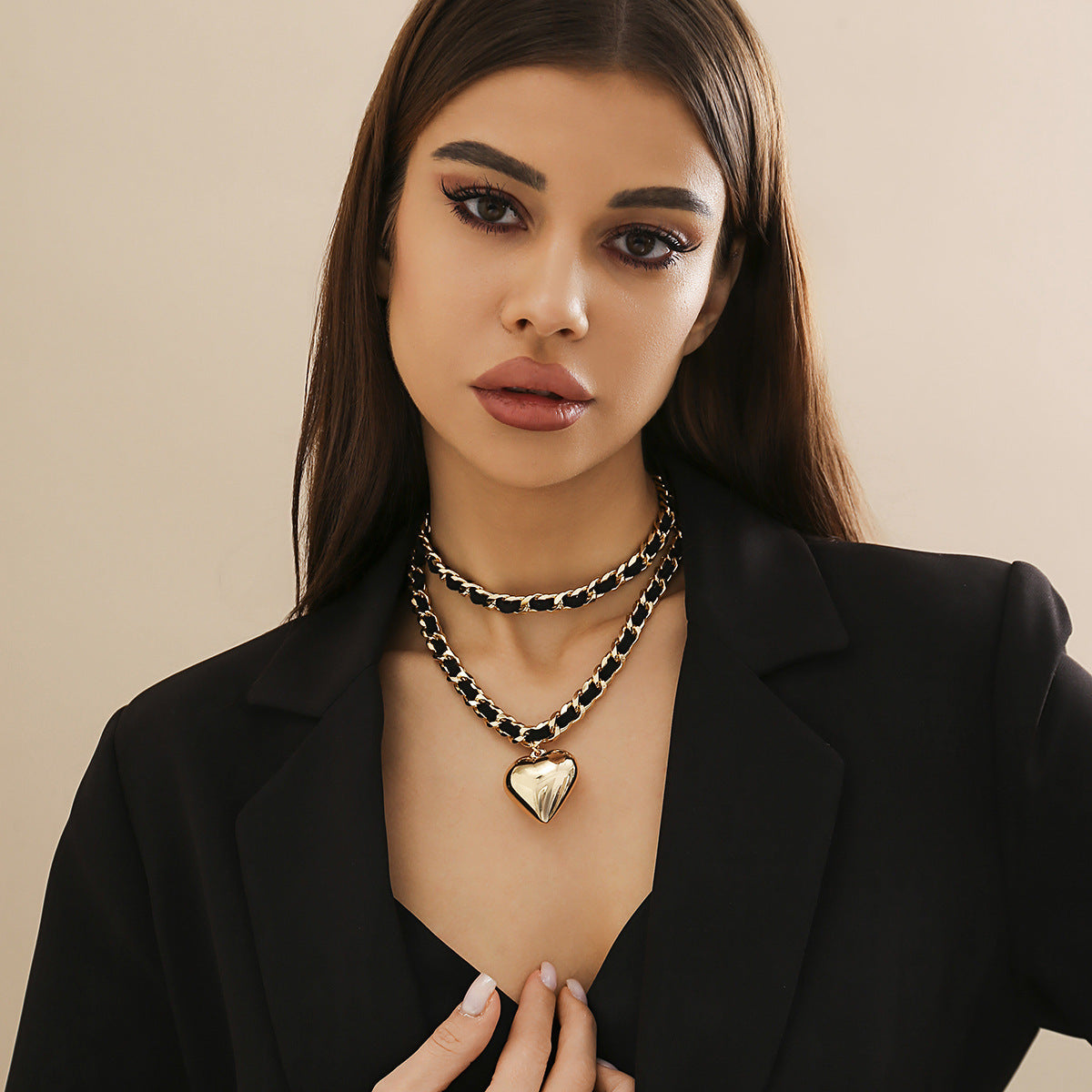 The Big Love Double-layer Chains Necklace