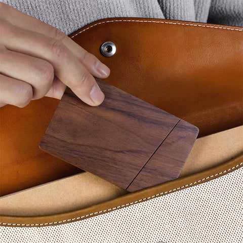 The Walnut Solid Wood Business Card Holder