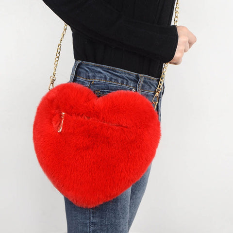 The Heart-Plush Chain Purse