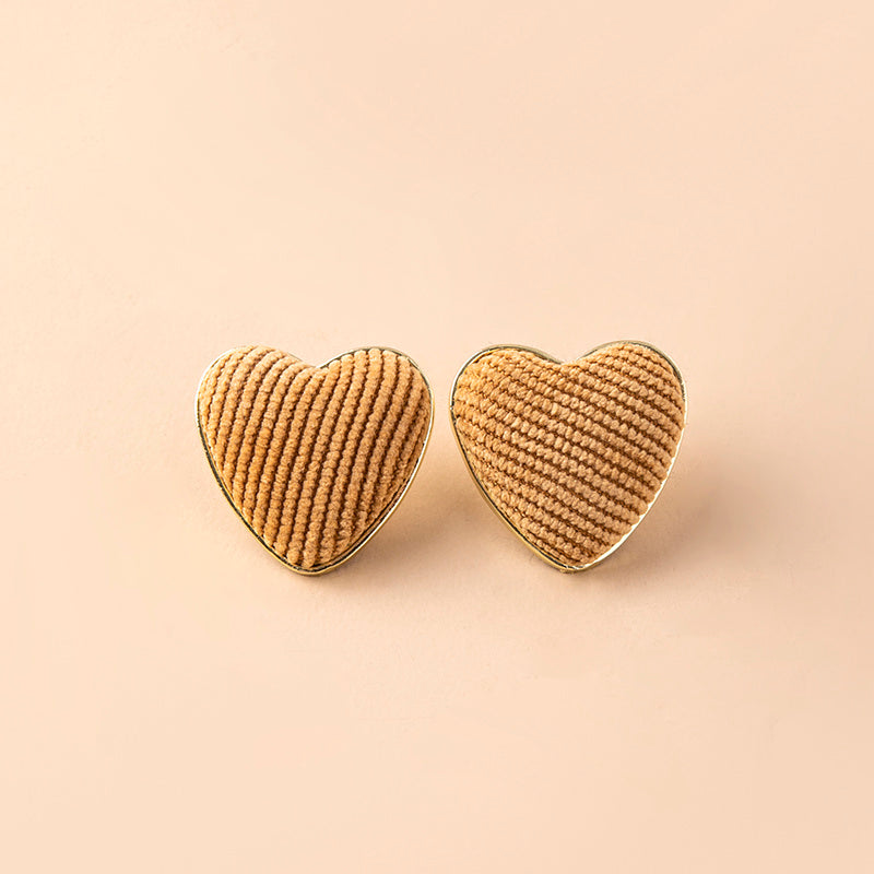 The Houndstooth Big Heart Earrings